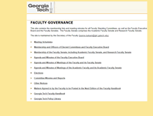 Tablet Screenshot of facultygovernance.gatech.edu